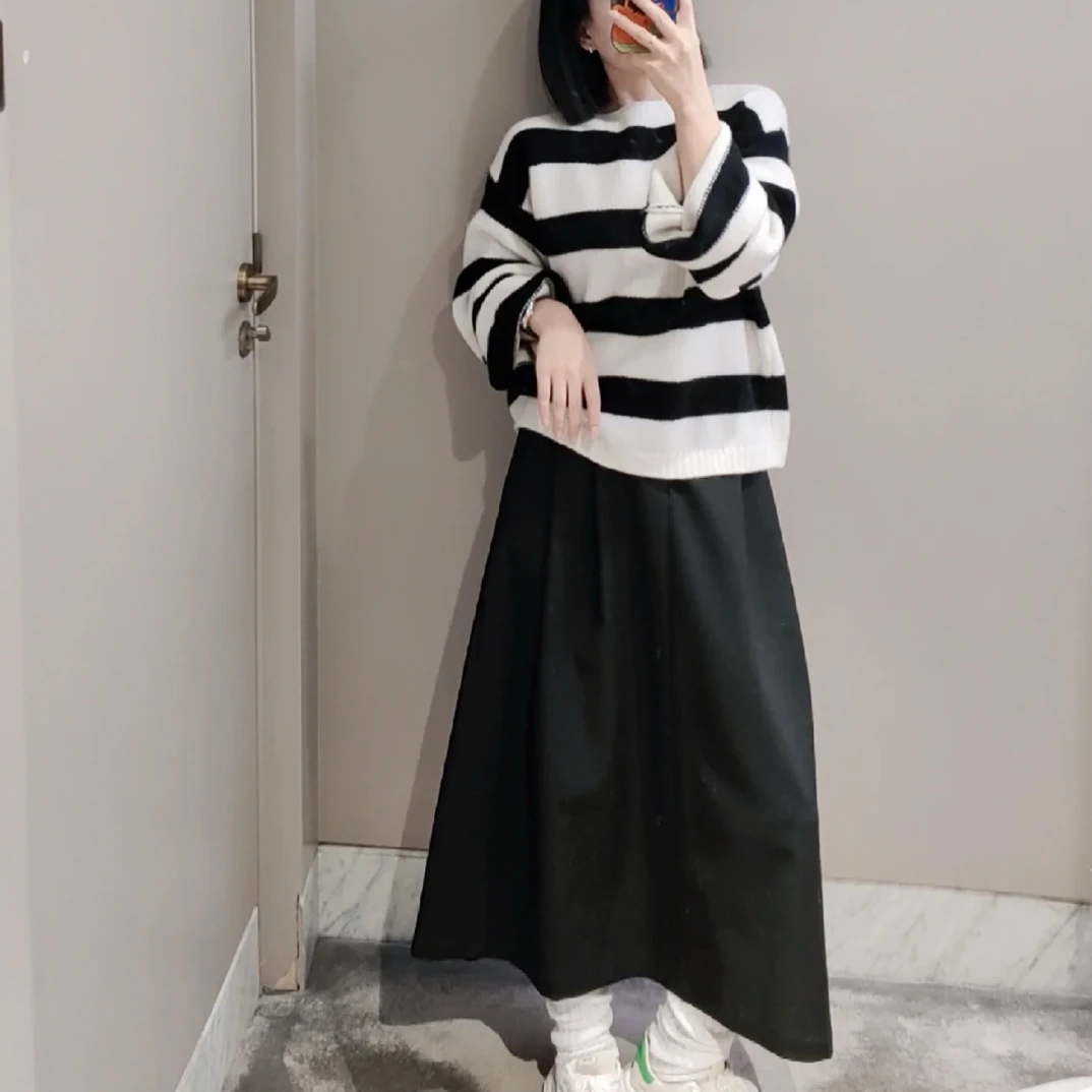 46188/ha～秋季新款高级感百搭经典气质休闲条纹毛衣