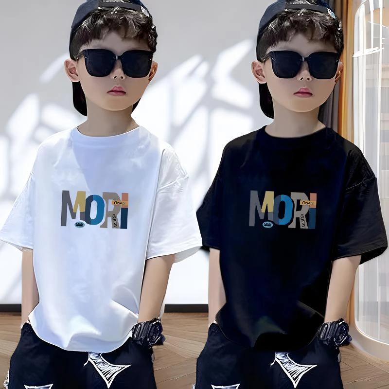 男童短袖上衣t恤印花圆领休闲帅气男童纯棉短袖T恤韩版夏季上衣潮