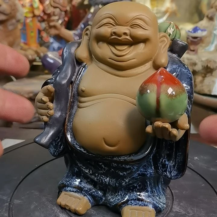 雲***月陶石湾公仔陶瓷摆件