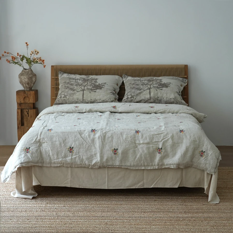 【谷雨】美式乡村松弛感天然纯汉麻绣花夏被自然呼吸感空调被干爽