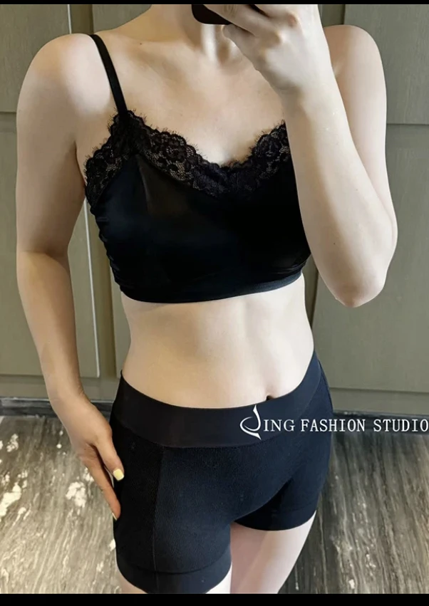 《软黄金》拼蕾丝背心101188防下垂性感美背女夏款