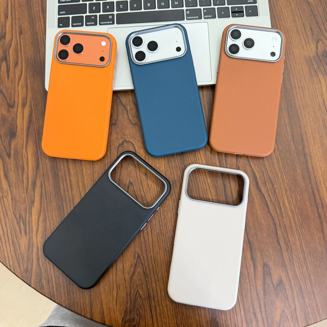 高级感磁吸防摔皮革适用于iPhone17promax手机壳16/15pro全包plus