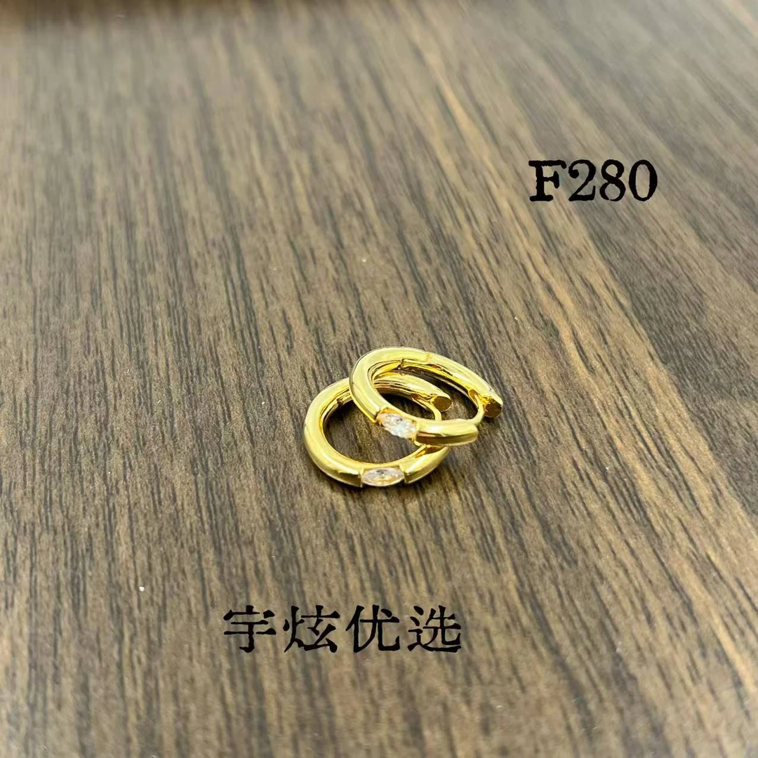黄铜合成锆石耳饰 时尚百搭耳钉F280