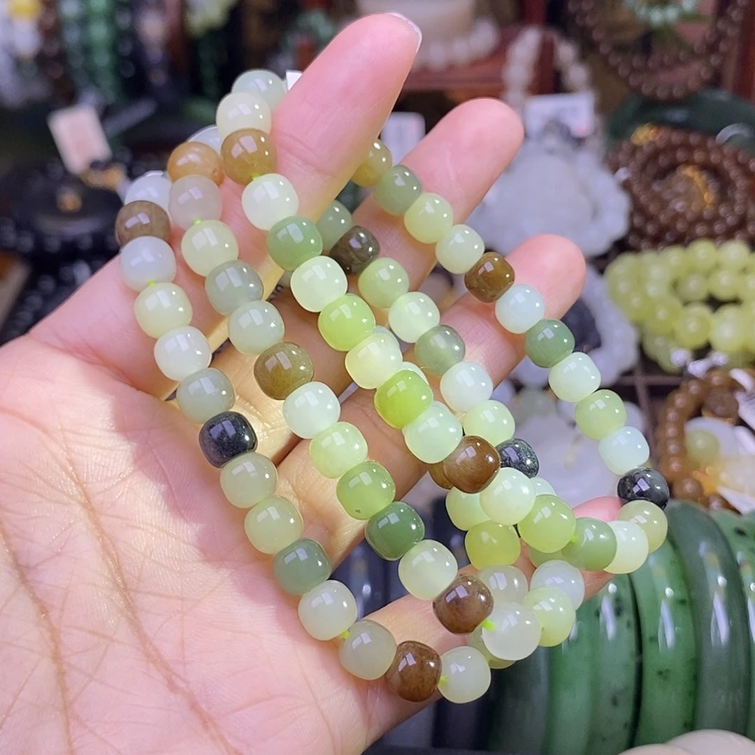 和田玉未镶嵌颈饰多样性发一 多宝手链