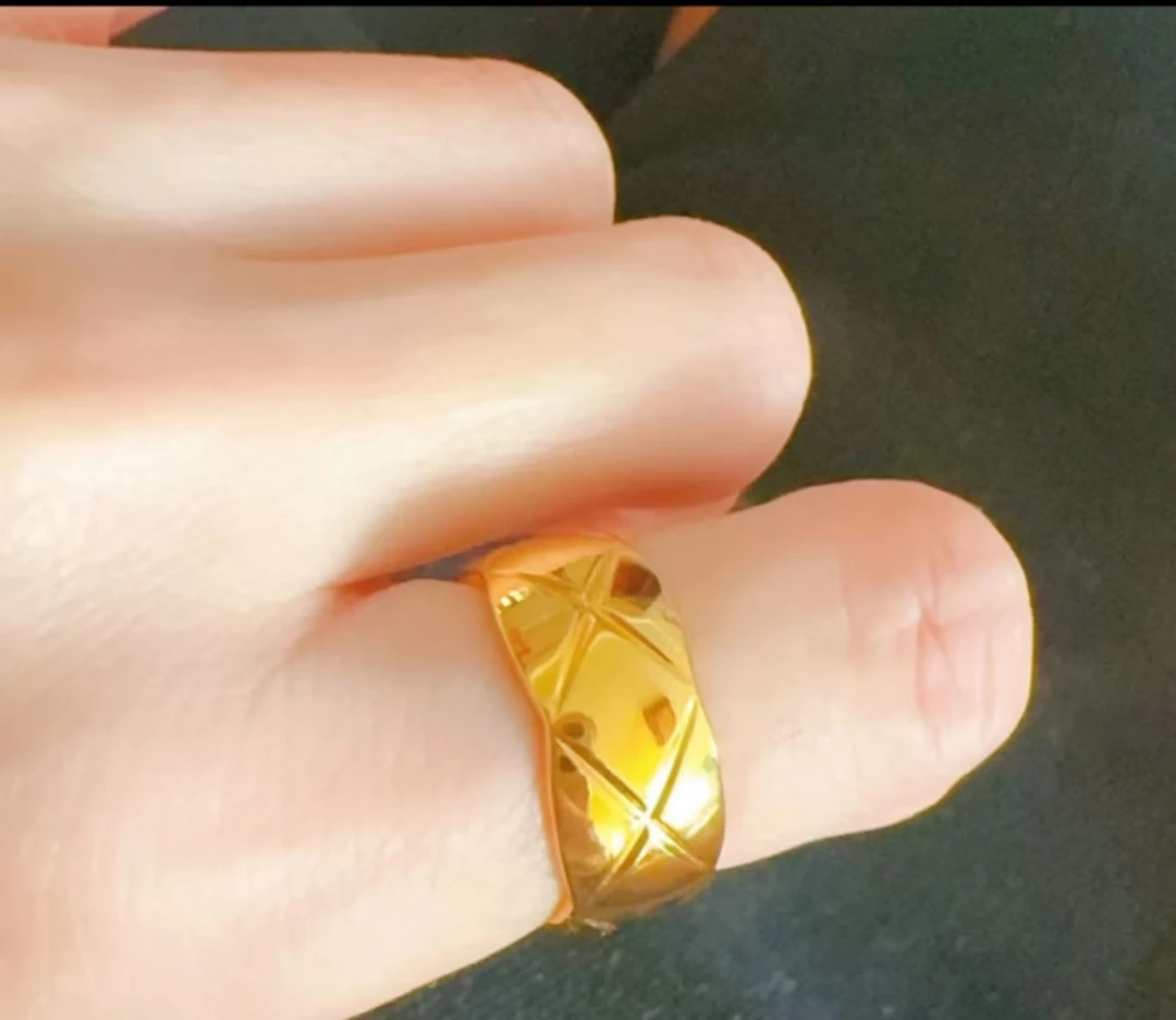 铜合金戒指 小香风菱格纹戒指