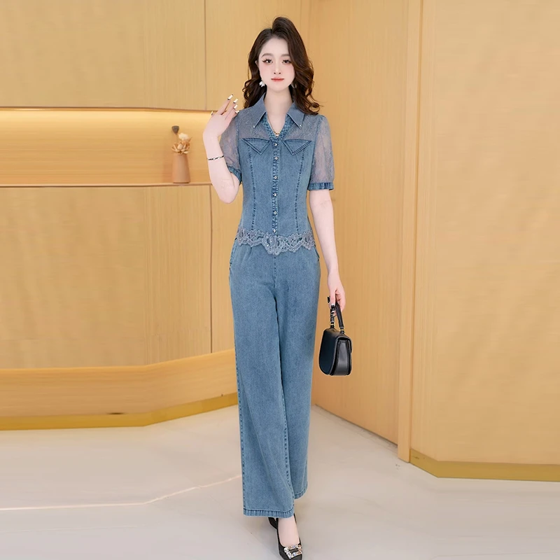 【两件套】夏季时尚女神修身洋气宽松气质休闲百搭显瘦减龄女装套裤