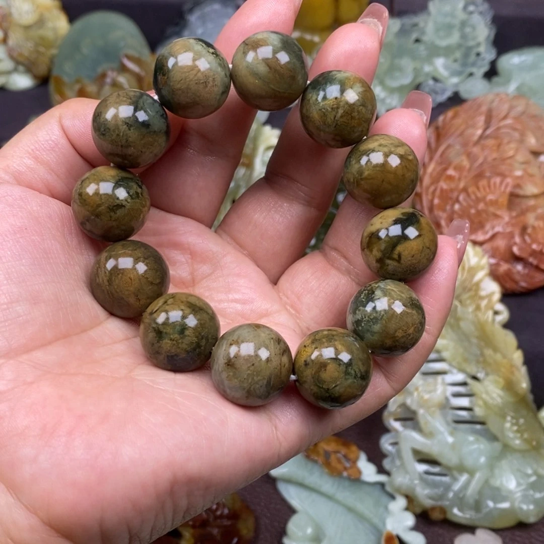 蛇纹石玉颈饰未镶嵌一**情