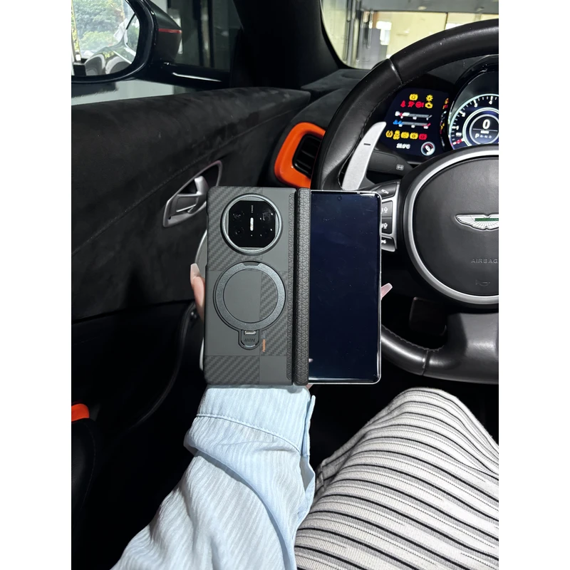 适用于华为MateX5/MateX6手机壳磁吸支架中轴透明折叠保护壳ins