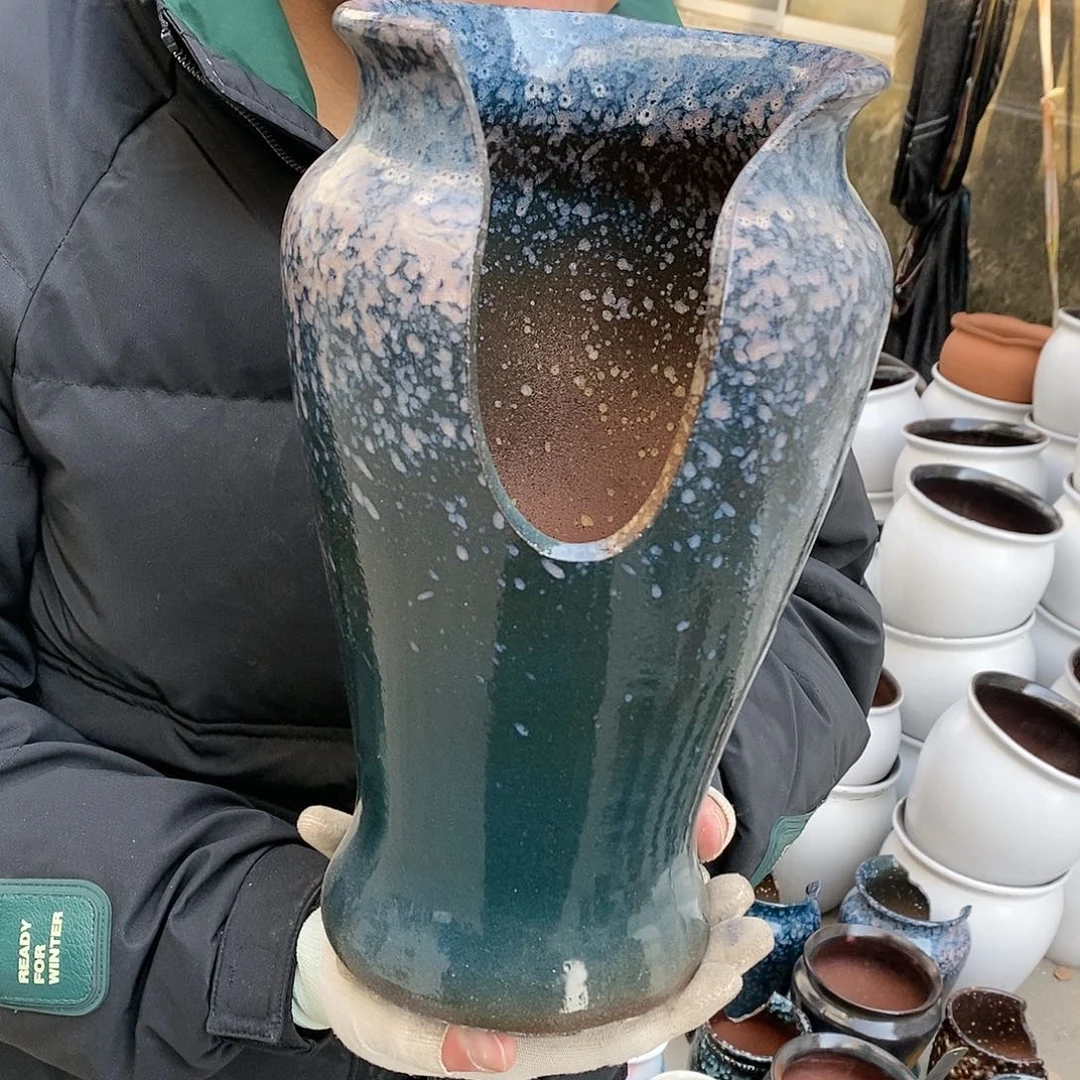 紫砂花盆瑕疵口16高30瑕疵