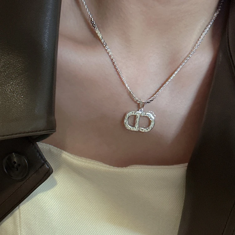 坠链均925银 《小野猪鼻》ins设计师款轻奢风百搭CD字母猪鼻项链