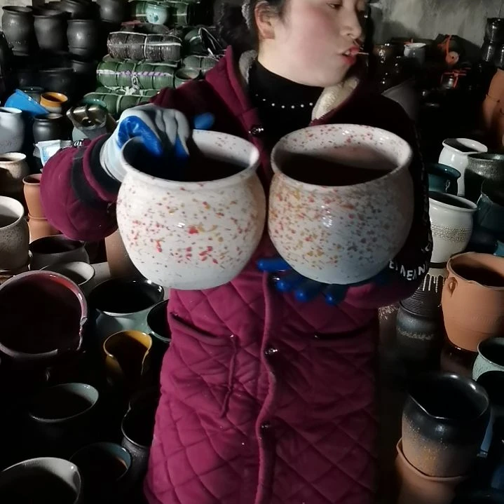 红陶口18高16瑕疵口变形扁了