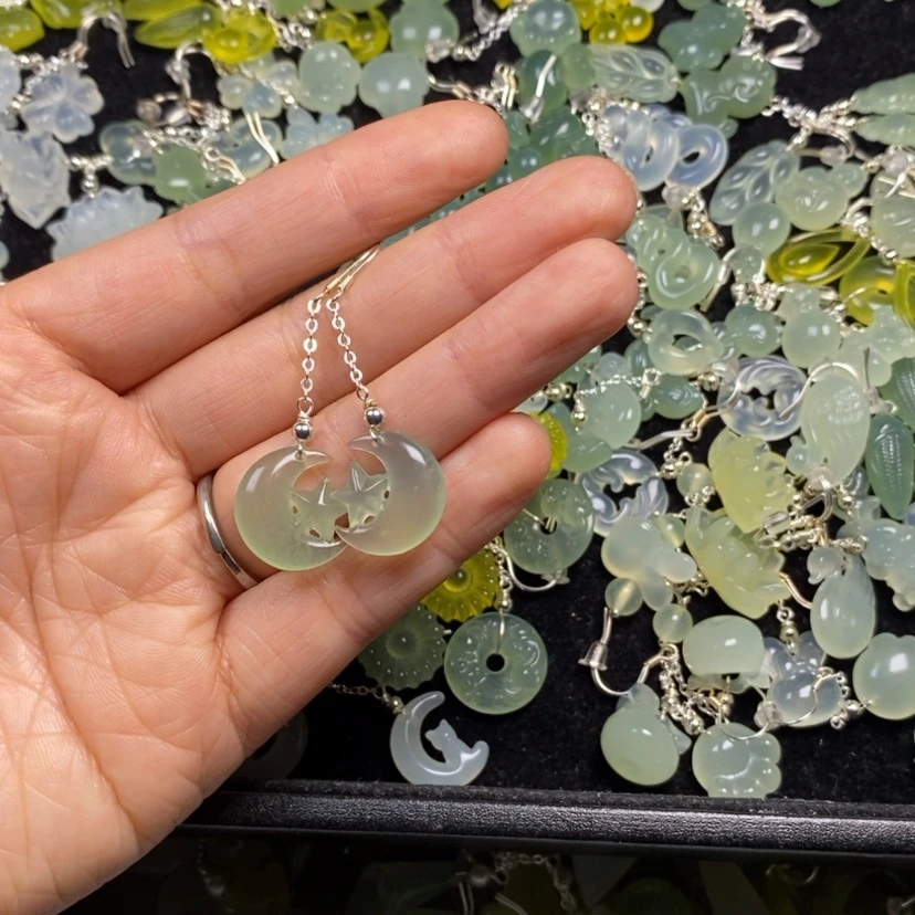 【闪购商品】蛇纹石玉未镶嵌挂件耳饰耳环项链