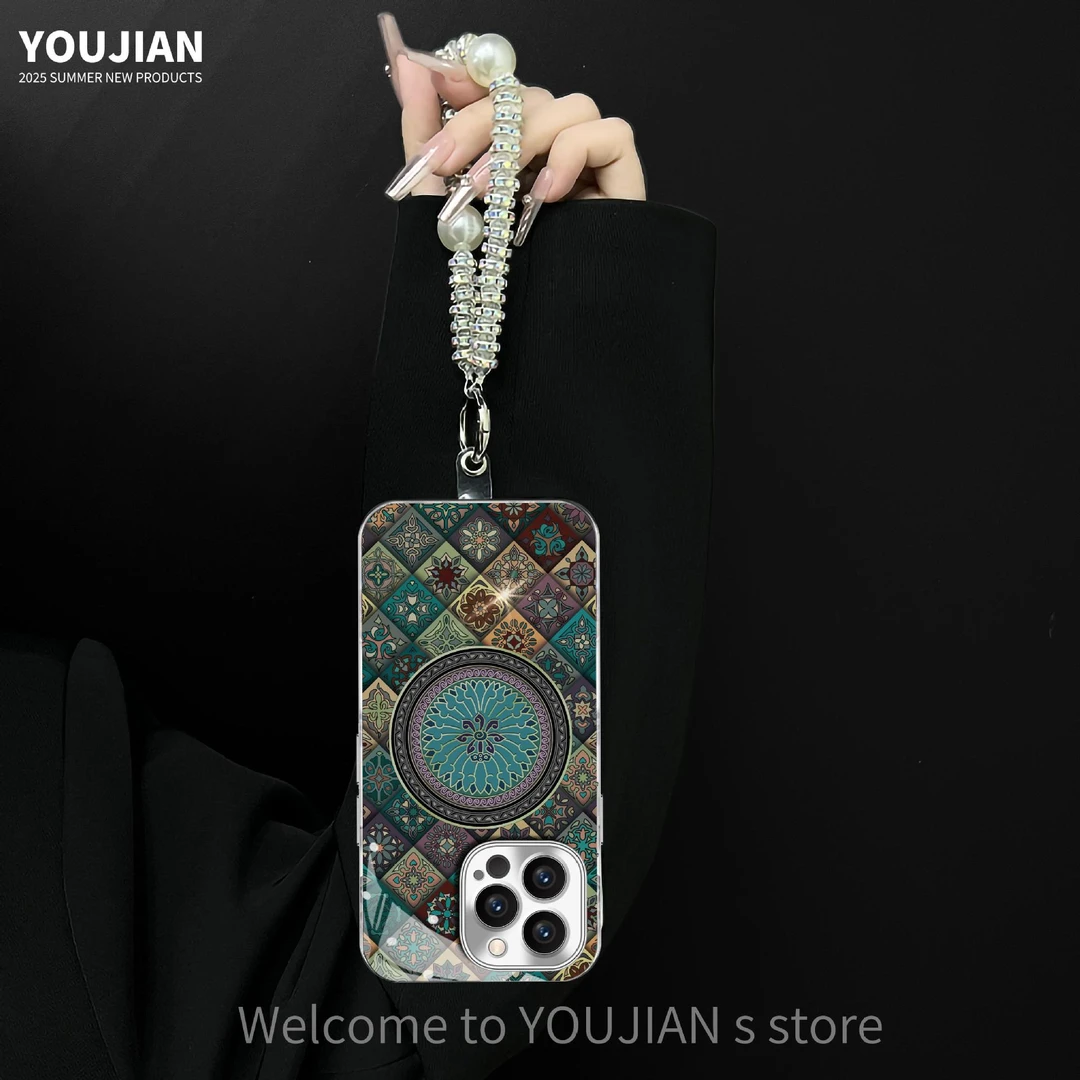 兰知春序花适用于苹果手机壳iphone16电镀羊皮壳防摔高级感ins风