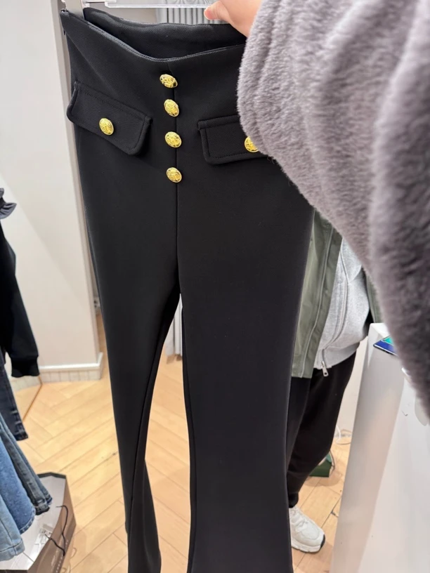 重工金属扣西装微辣裤
