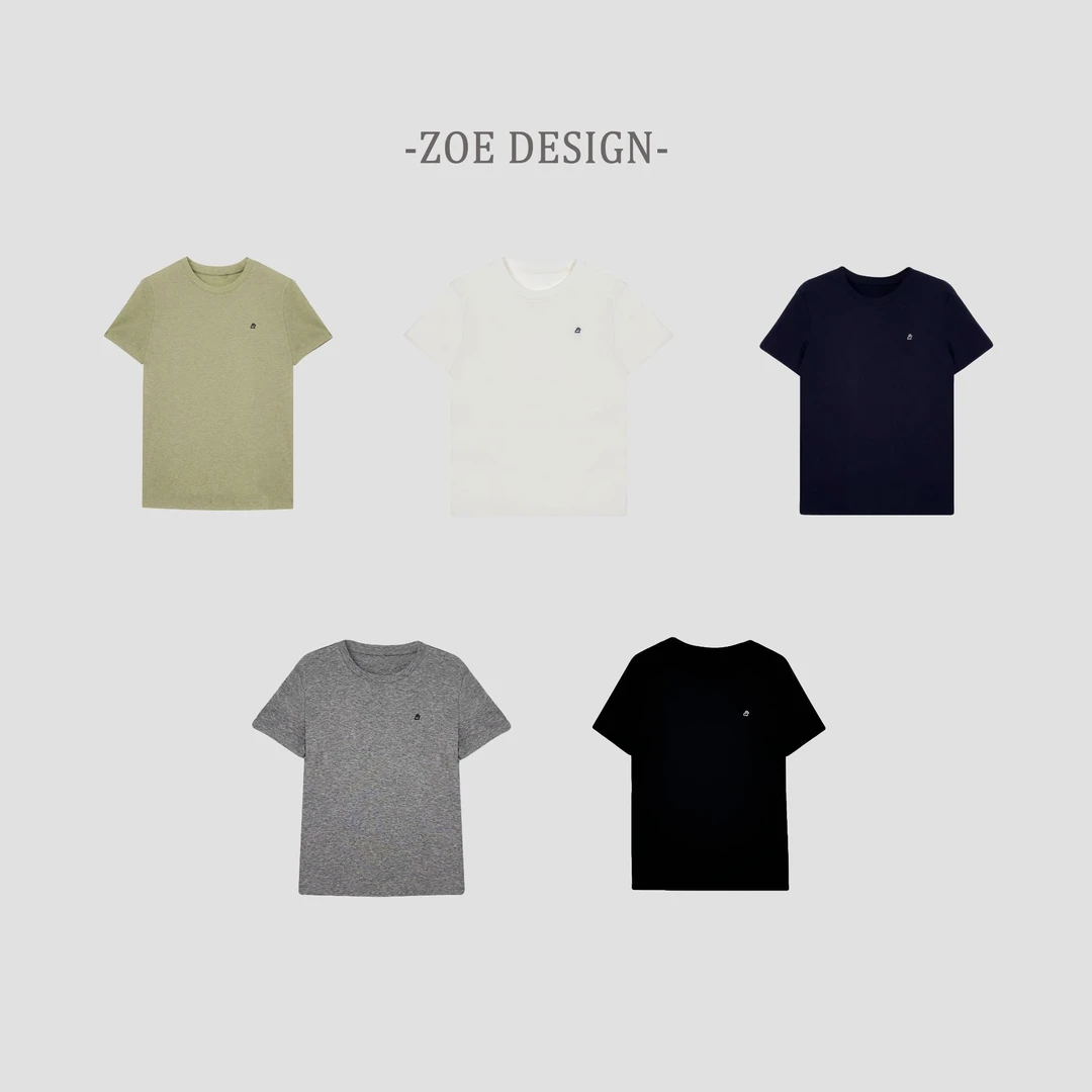 Zoe Studio 【天丝羊毛系列】刺绣小羊圆领简约天丝羊毛夏季短袖T恤