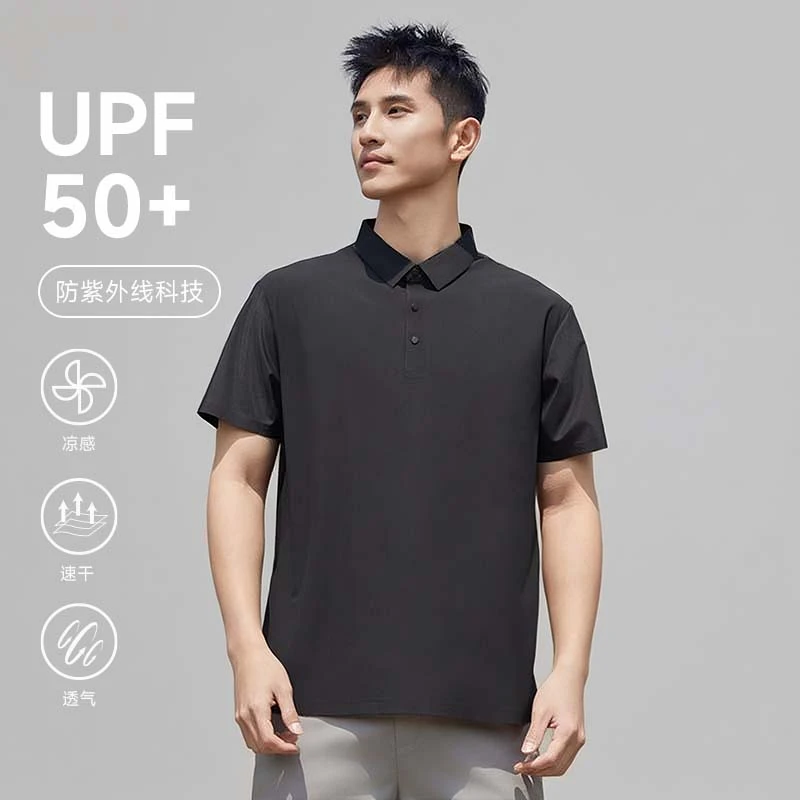 lulu翻领POLO衫短袖夏季超轻透气速干运动凉感纯色韩系日奢风