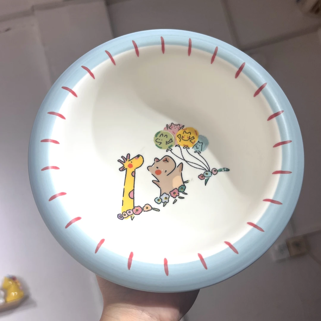 【嘟嘟好】出口高货 蓝色小羊 8英寸大碗 陶瓷汤碗 手绘创意陶瓷