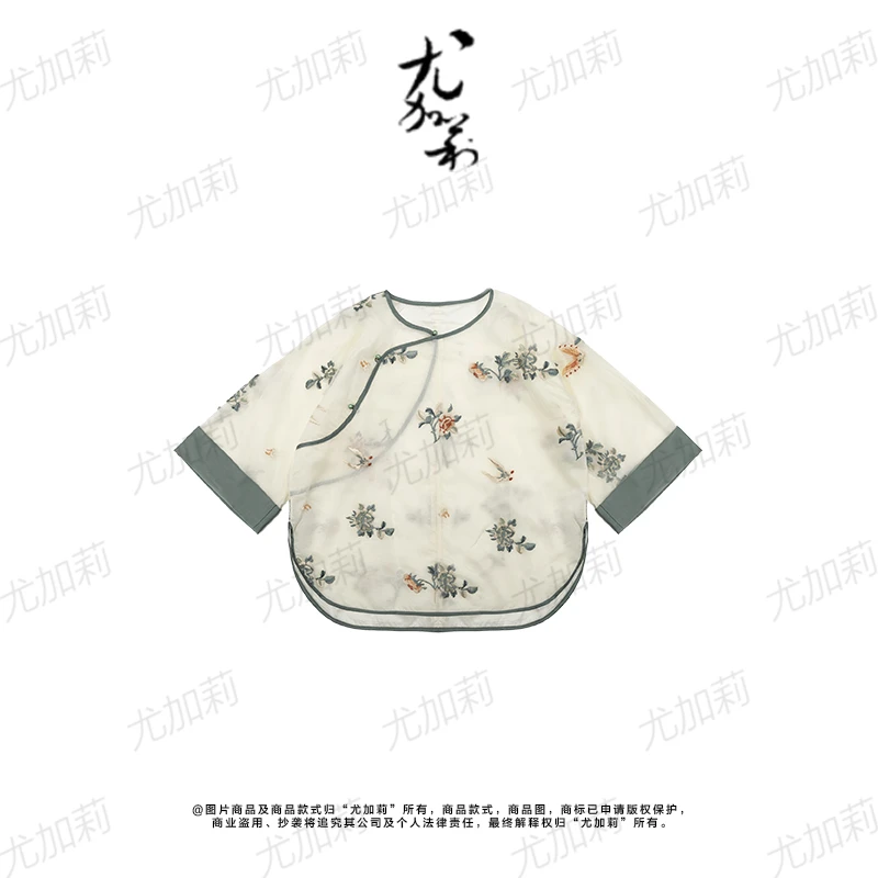加莉新中式【贵人】精工刺绣东方元素上衣  非定位花  分码