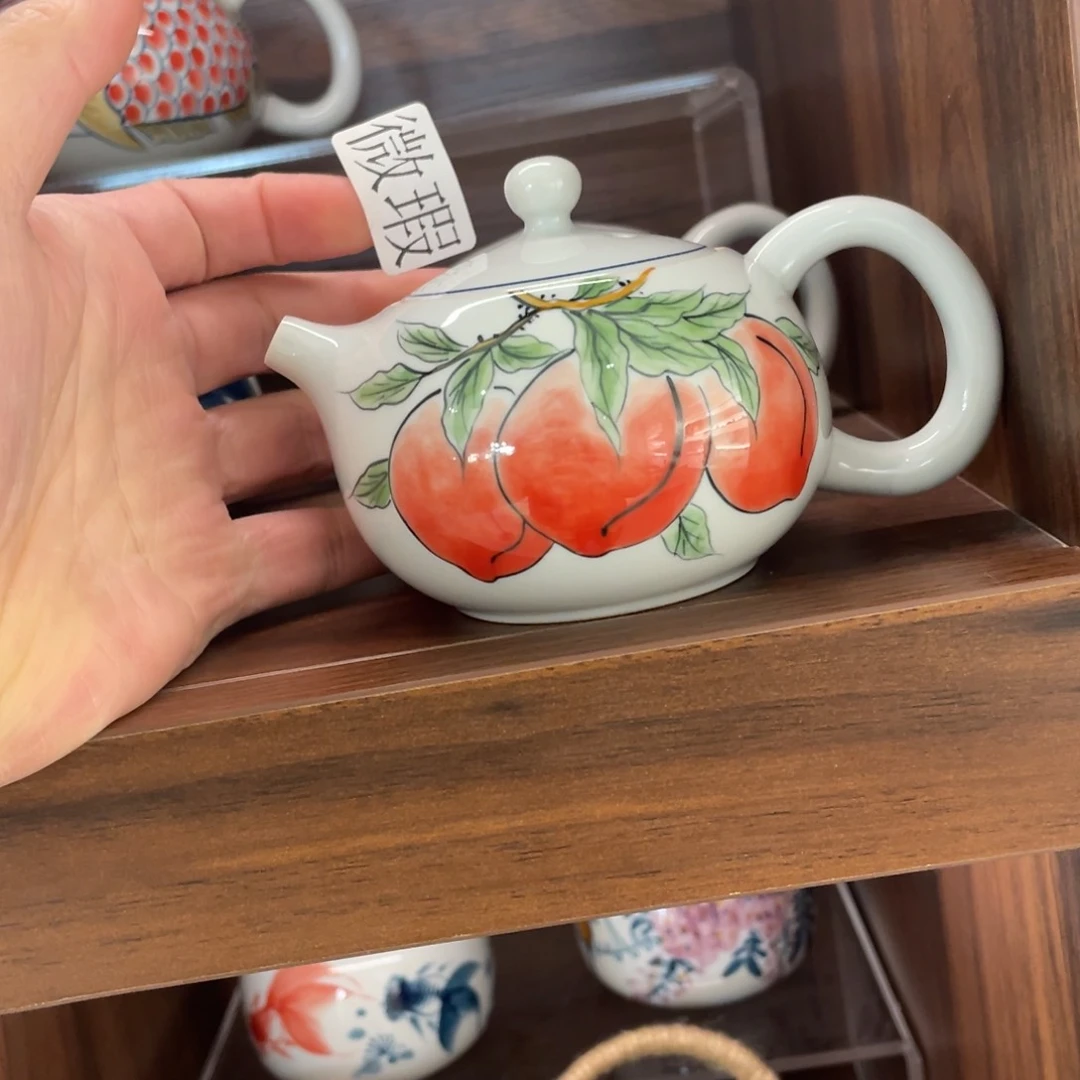 釉下手绘茶具微瑕