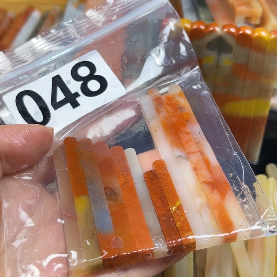 青田石印石老挝石牙签×12     0.4-0.6左右印面