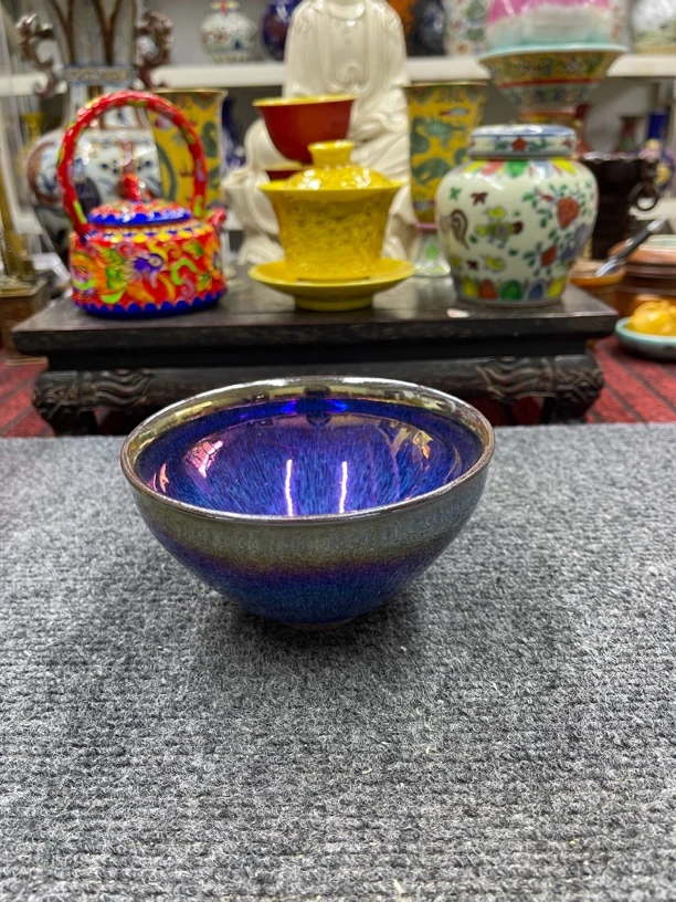 七彩曜变建窑建盏茶盏茶具