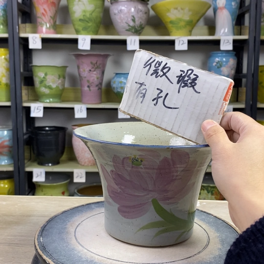 景德镇手工手绘陶瓷花盆