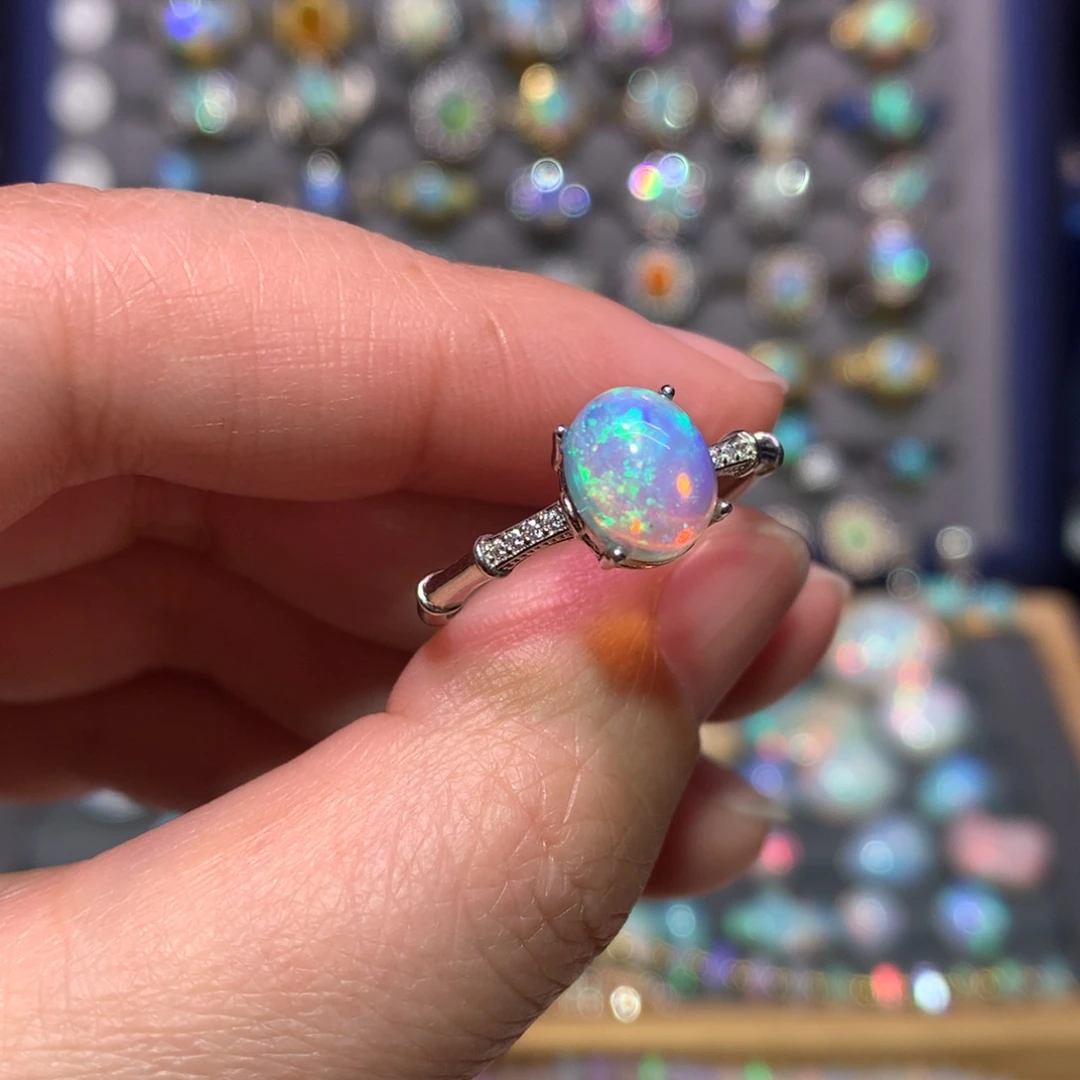 银S925镶嵌欧泊戒指款式