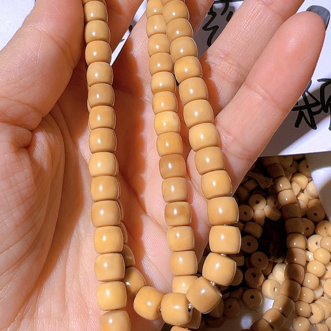 菩提根/象牙果手串黑*7直切。无相带月脖挂