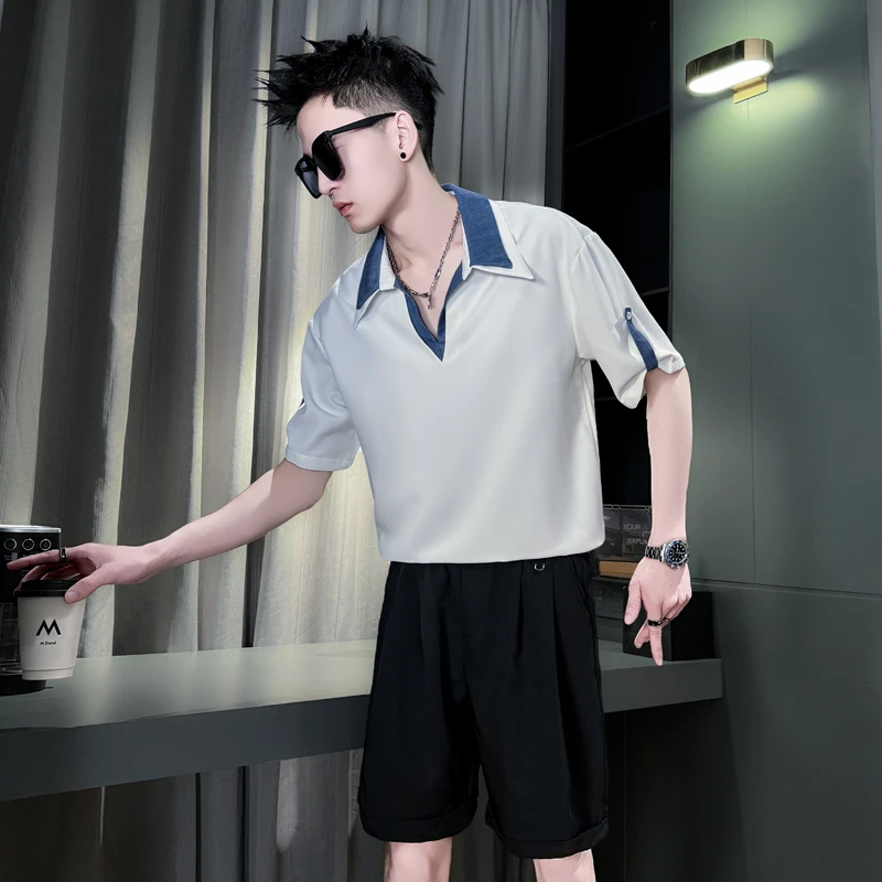 男士夏季套装痞帅衬衫2025新款潮牌短袖短裤一整套时尚高级感男装