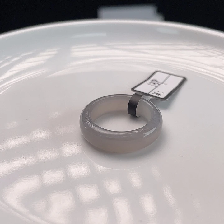 和田玉未镶嵌戒指g10冰透紫细条18不退换