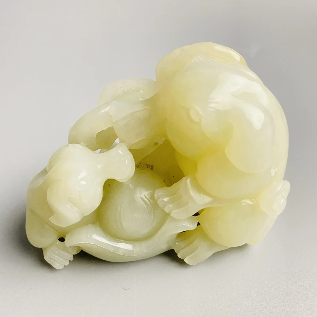 20世纪玉旺财献宝摆件【古董拍卖】