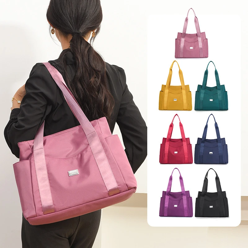 休闲百搭轻便简约肩包多层款单肩包拉链时尚健身包水洗便携防水