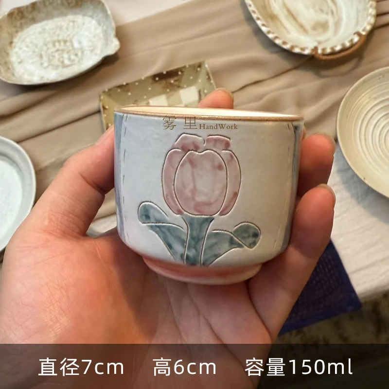 【郁金香】文艺手绘咖啡壶下午茶杯碟中古风陶瓷凉水壶套组