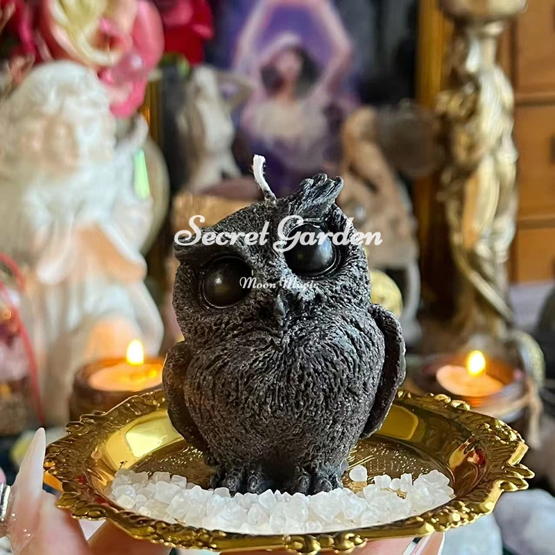 黑色造型大豆蜂蜡烛一件手工制作