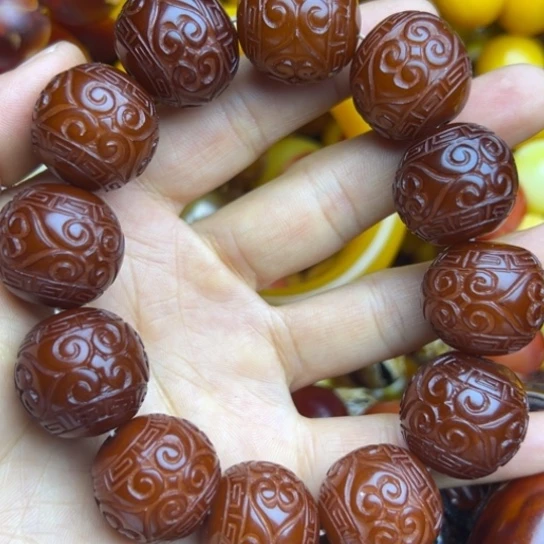 琥珀未镶嵌手链蜜蜡