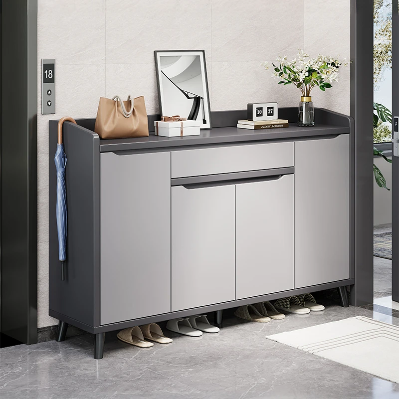 楼道鞋柜家用门口走廊2025新款大容量入户玄关储物收纳柜实木鞋架