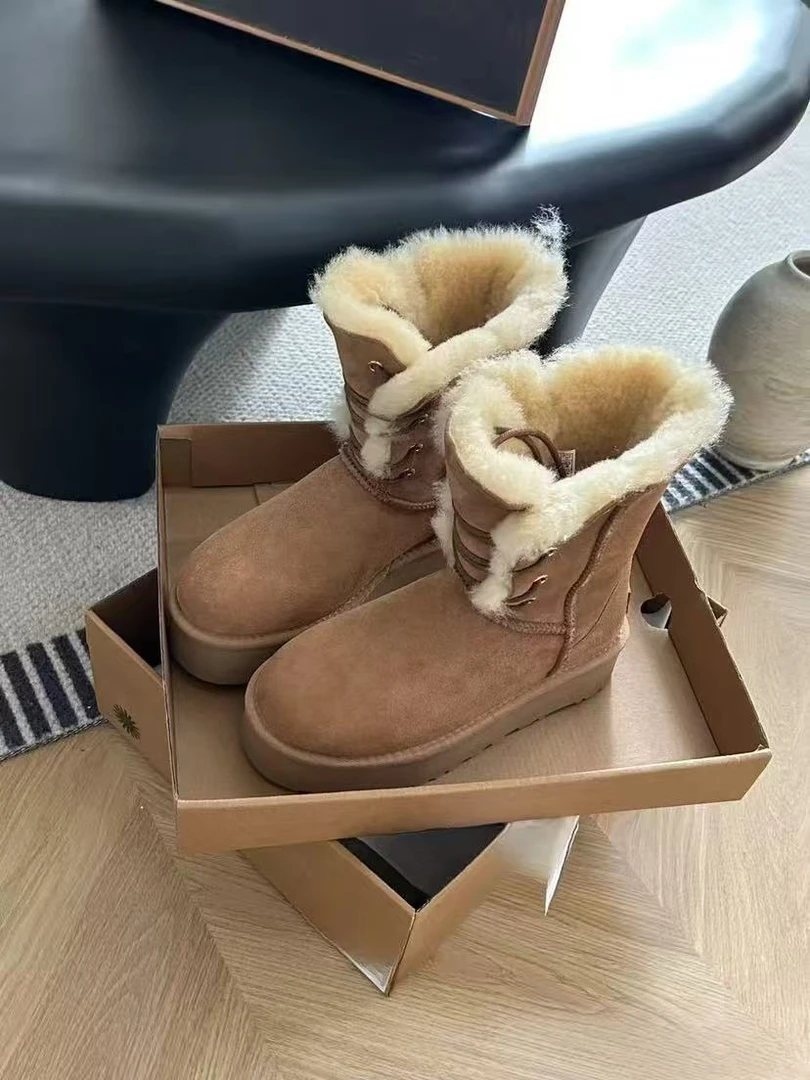 (女神)桑坡皮毛一体雪地靴冬季保暖
