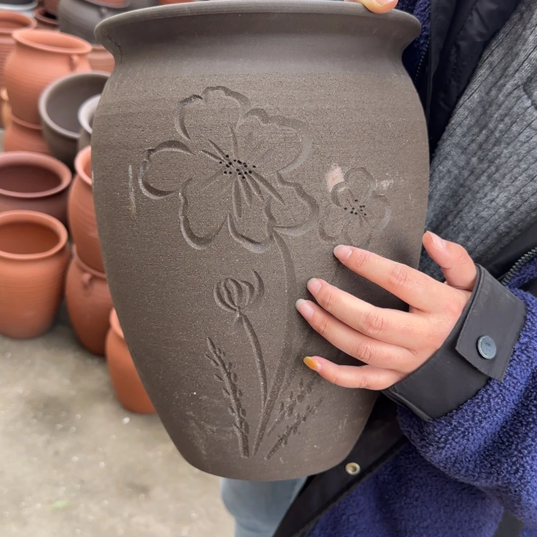 紫砂花盆口25高35宜兴紫砂