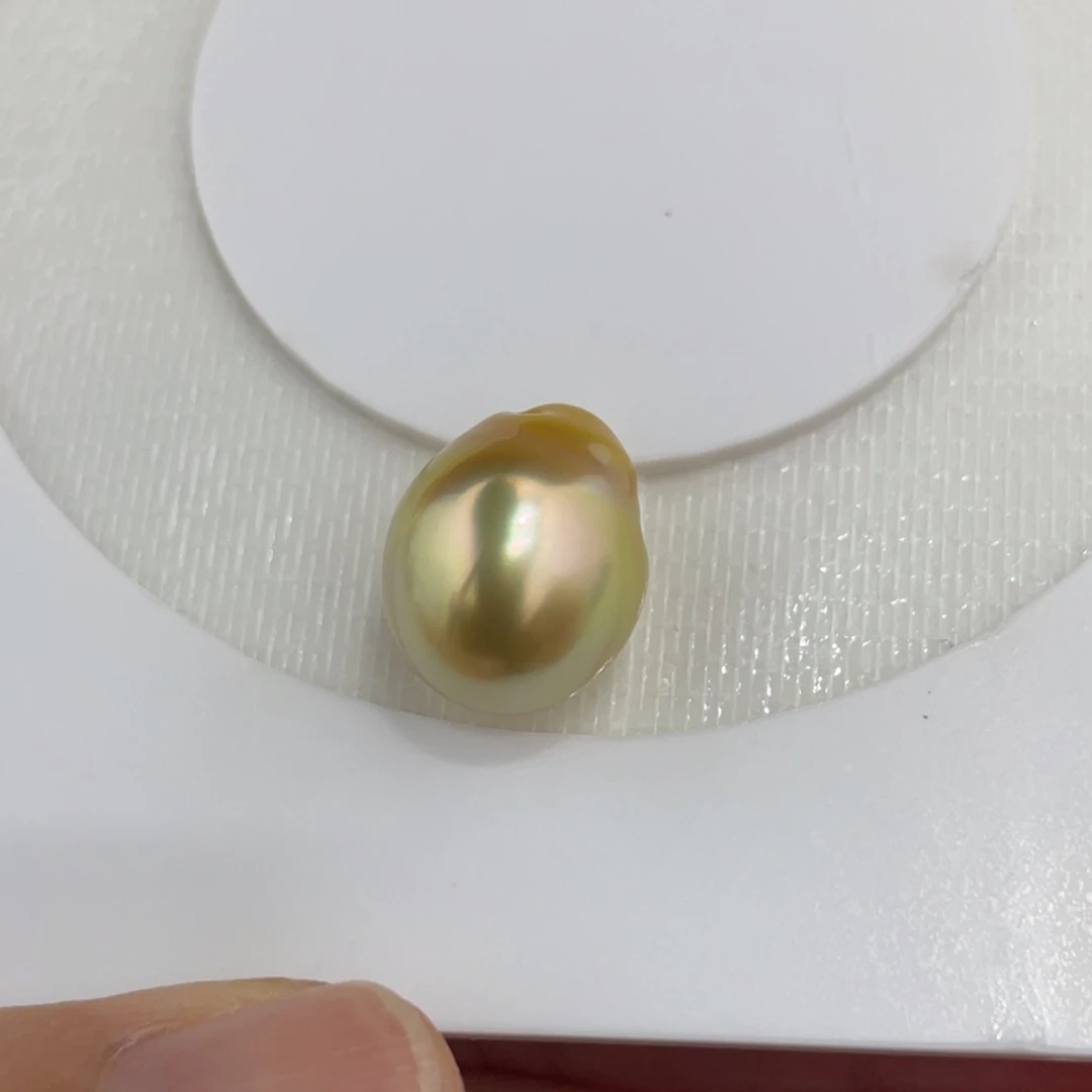 海水珍珠裸珠12-13mm炫茶金珠