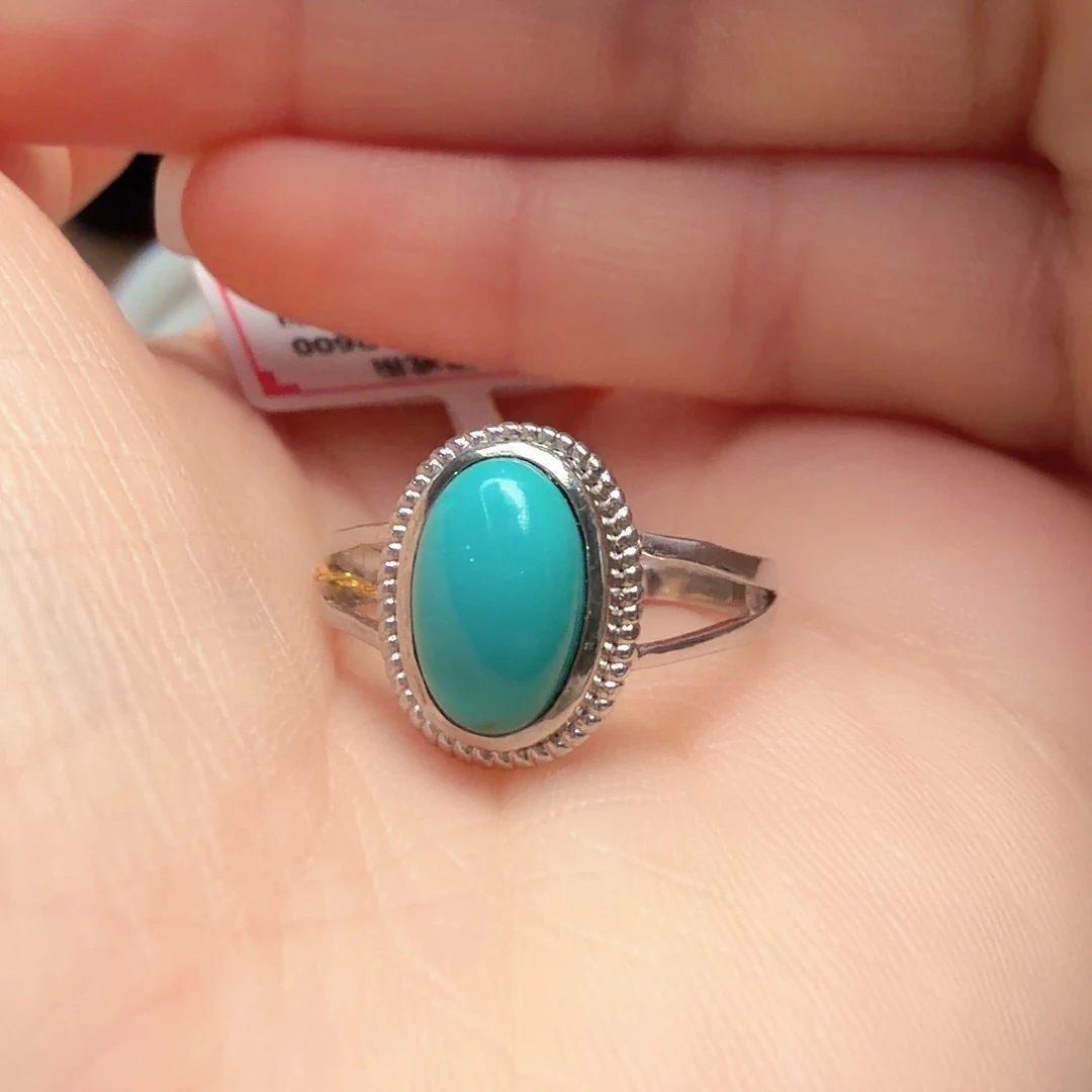绿松石银S925镶嵌戒指
