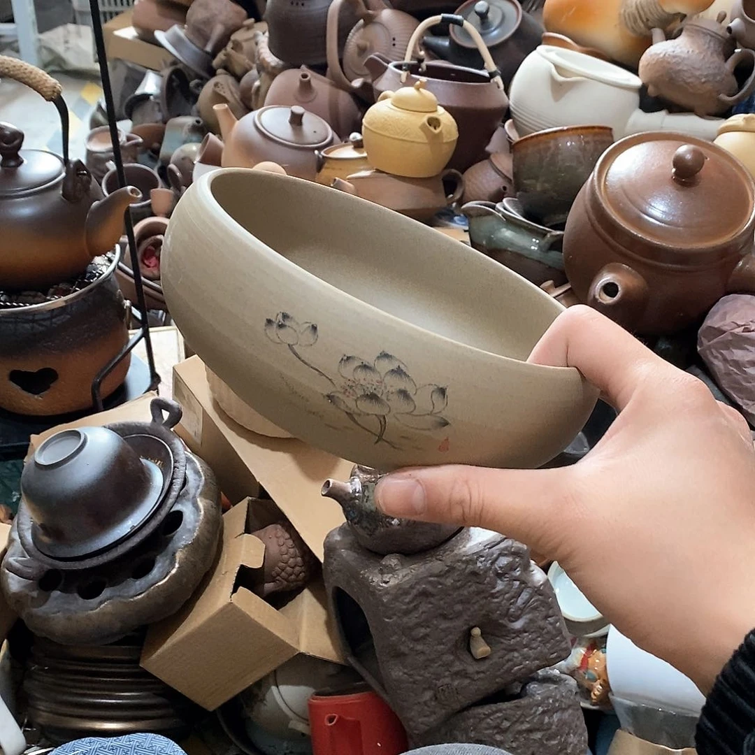 瓷片荷花的小秘密花园中美两年