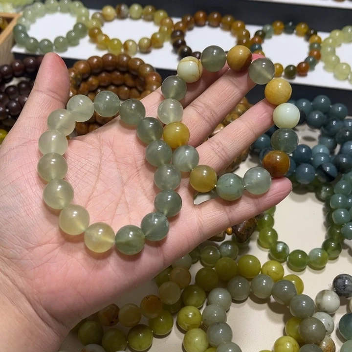 蛇纹石玉未镶嵌手链卡14