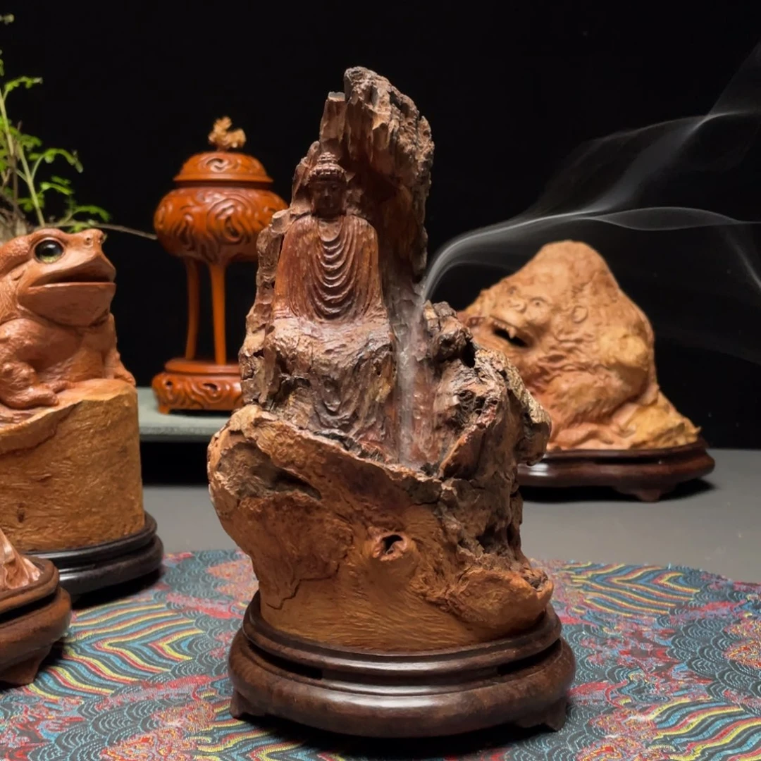 用***1香榧木荔枝木释迦牟尼佛香炉