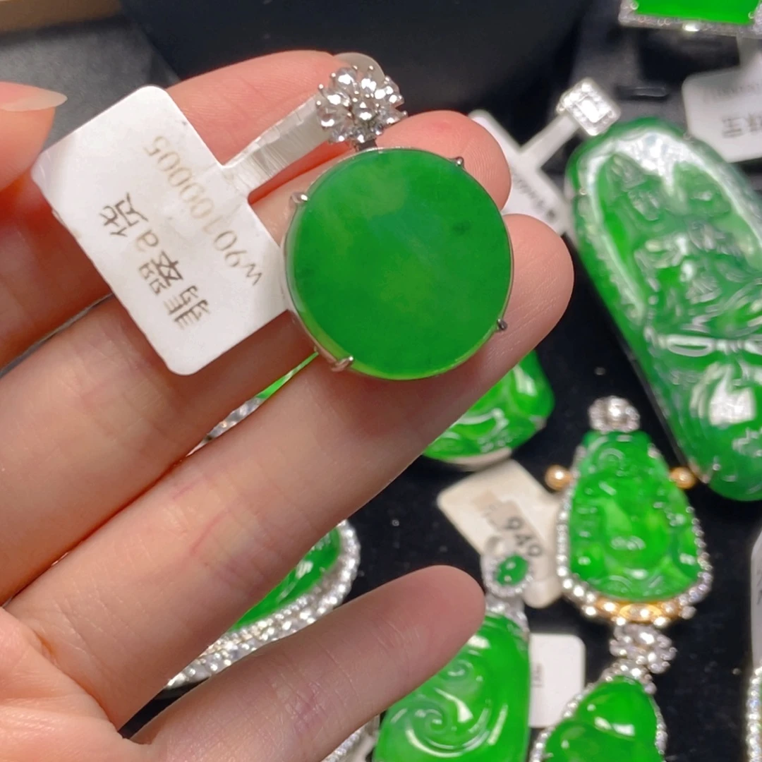 翡翠银S925镶嵌吊坠(不含链)