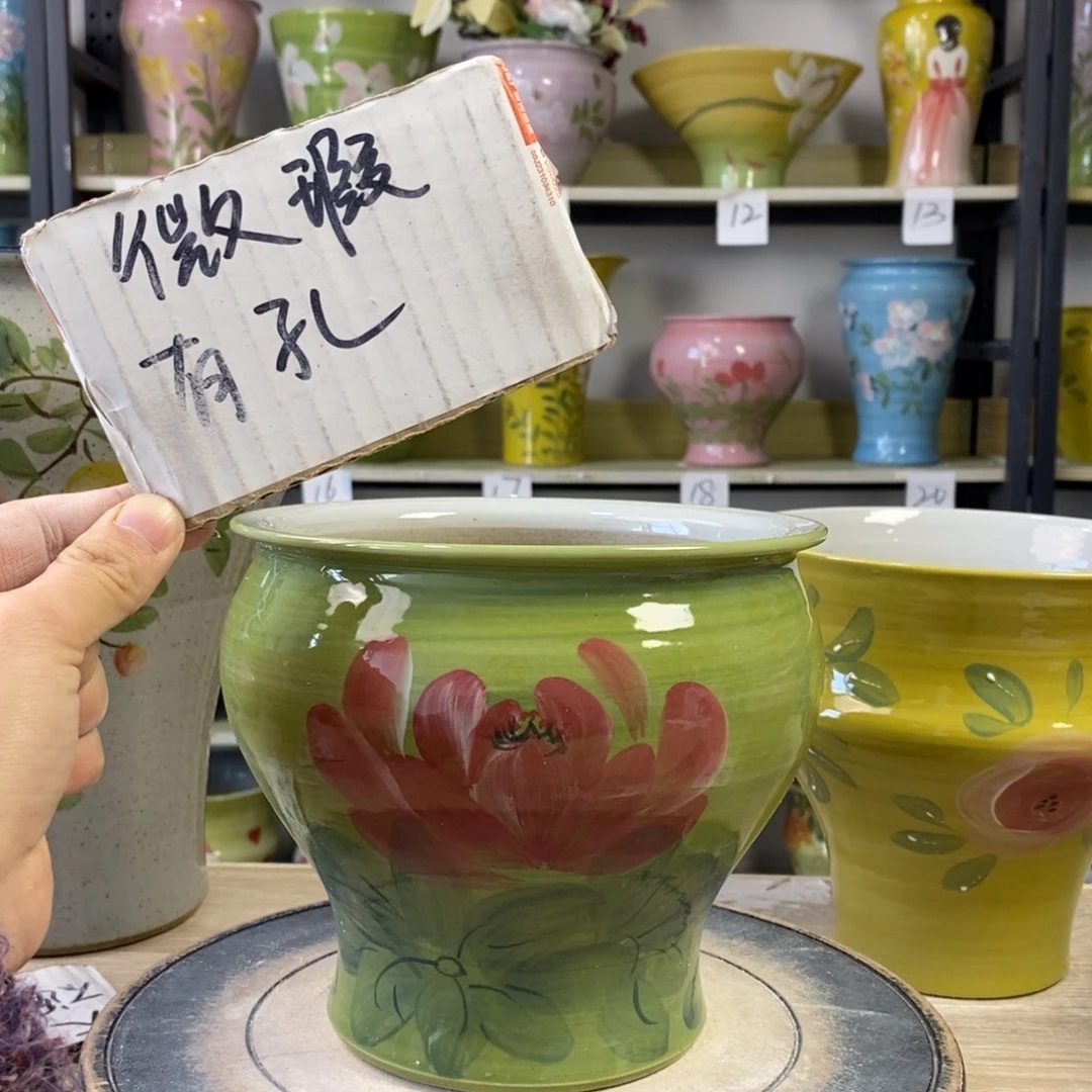 景德镇手工手绘陶瓷花盆