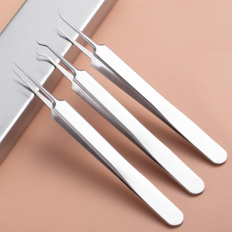 拔黑头粉刺专业高精密尖头超细镊子清理鼻头痘痘夹子针工具