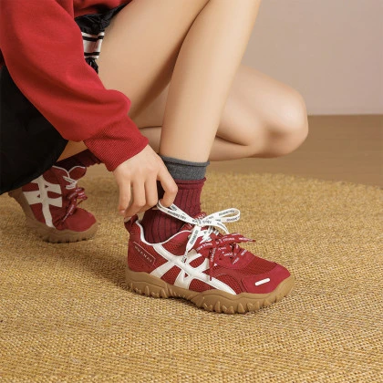 华耐厚底德训鞋女2025秋季新款学生增高休闲百搭透气运动休闲女鞋