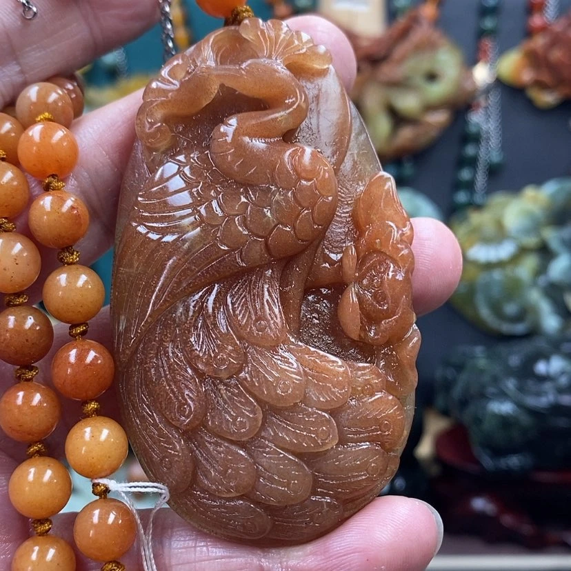 【闪购商品】蛇纹石玉未镶嵌吊坠喜*洋