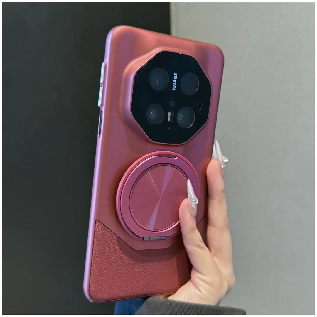 适用华为mate70rs非凡大师手机壳新款女真皮支架镜头全包防摔商务