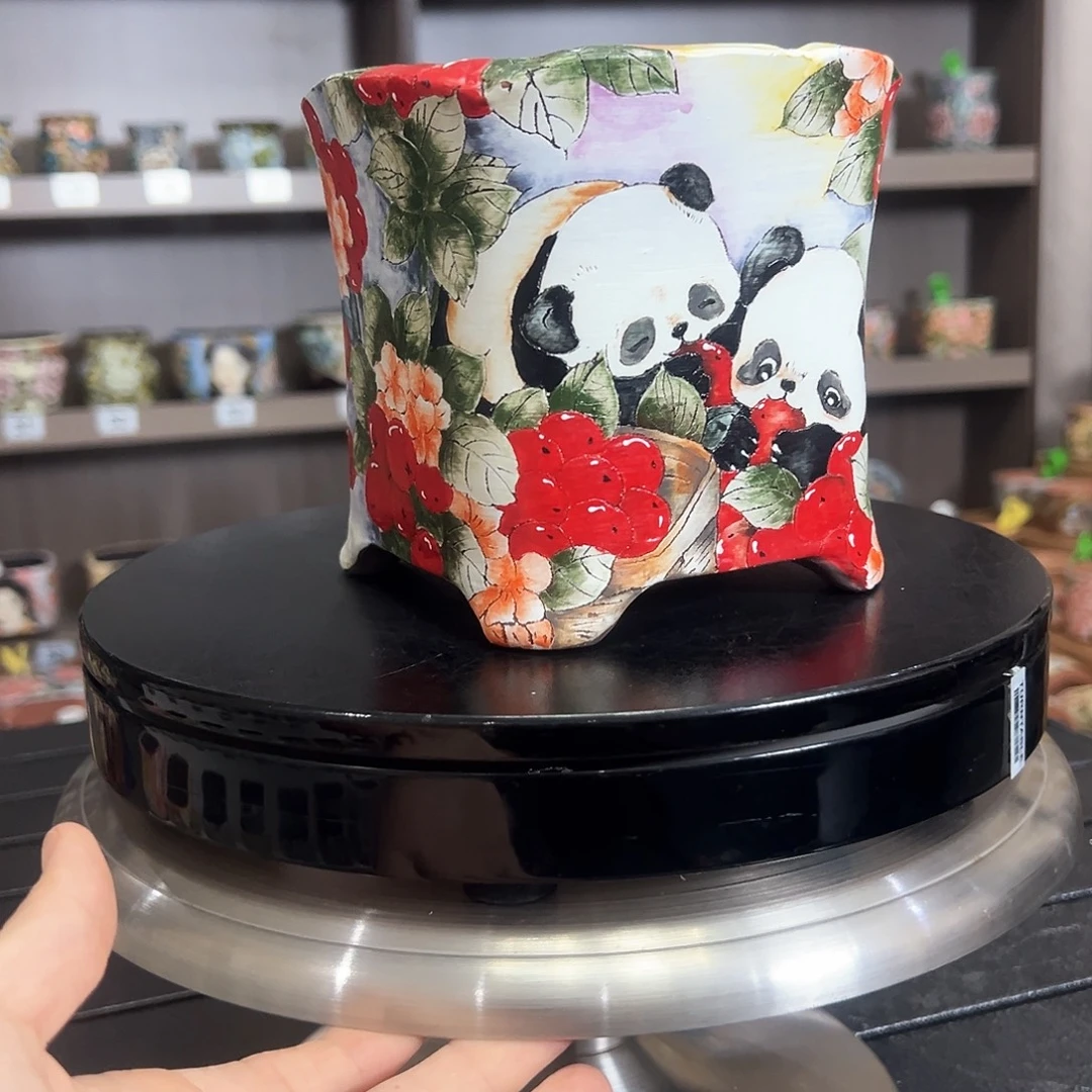 手绘陶瓷花盆口12高14